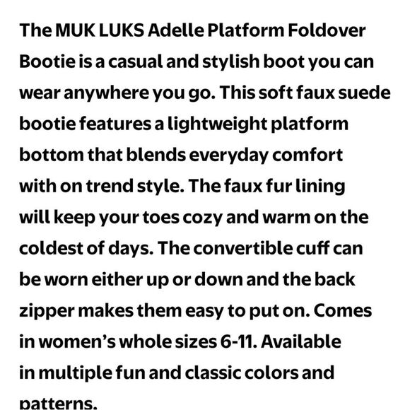 Muk Luks Adelle Platform Foldover Bootie- Chestnut - Picture 5 of 10